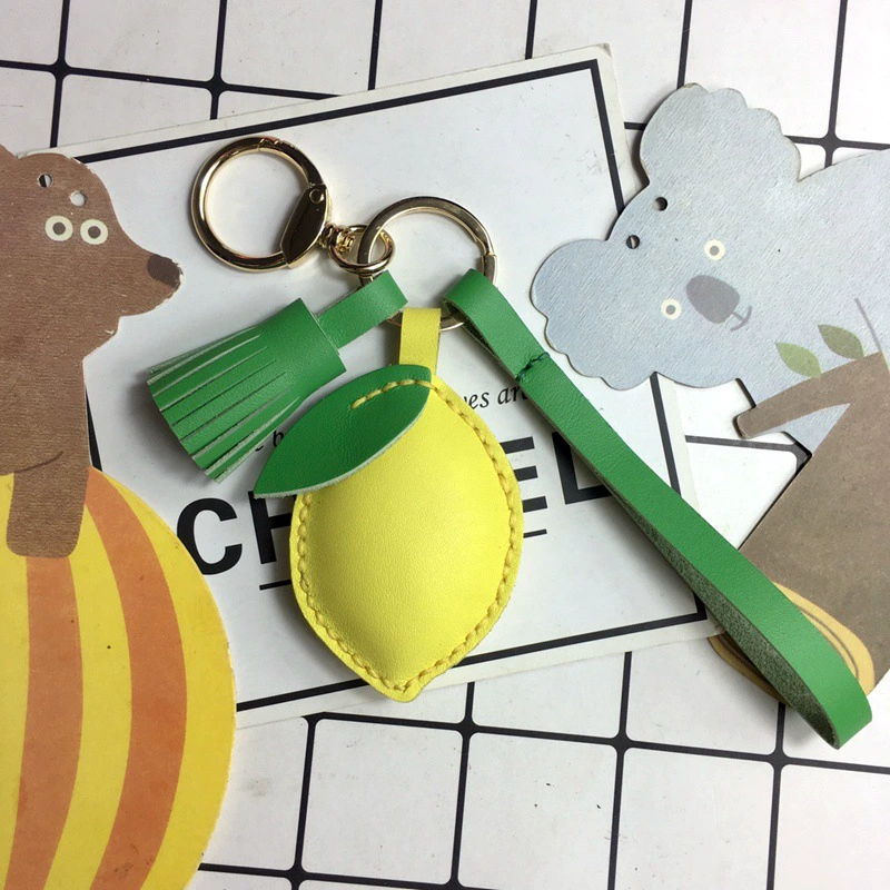 Китайский День святого Валентина, сшитый вручную из воловьей кожи, фруктовый лимон, автомобильный брелок, женская сумка, доступный роскошный кулон, подарок на день рождения для пары