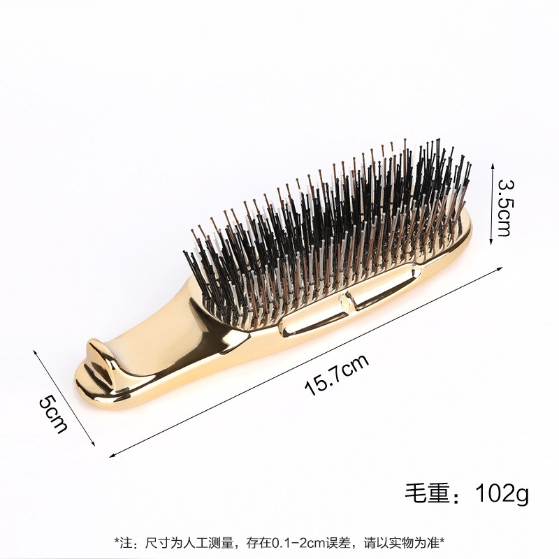Mango de galvanoplastia transfronterizo peine el cabello, peine de masaje de meridianos, peine de peluquería de forma esponjosa, seco y húmedo, portátil y ligero de lujo