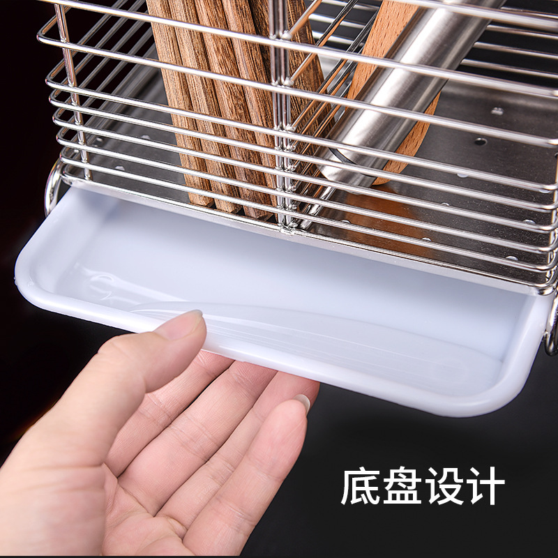 304不鏽鋼筷子筒壁掛式收納盒筷子簍廚房筷子籠家用快勺子置物架