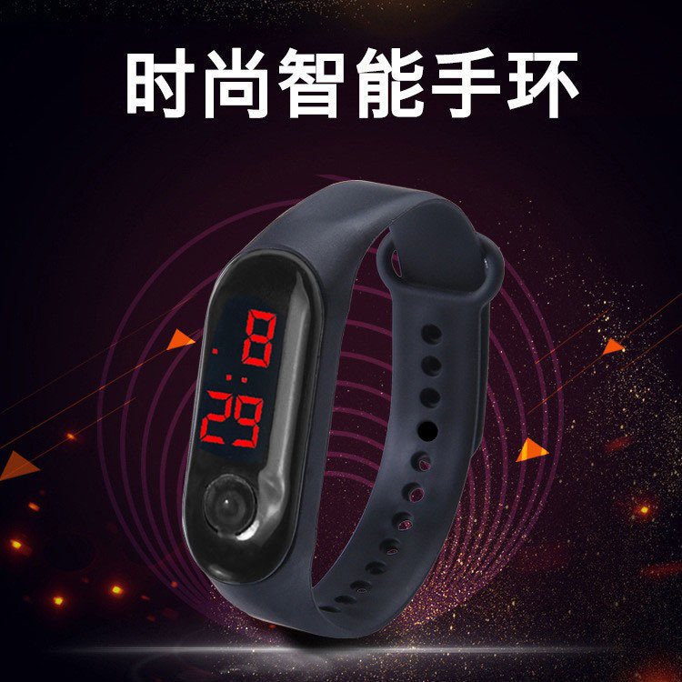 in stock new red light button led handring watch for men and women primary and secondary school students sports foreign trade wholesale gift watches