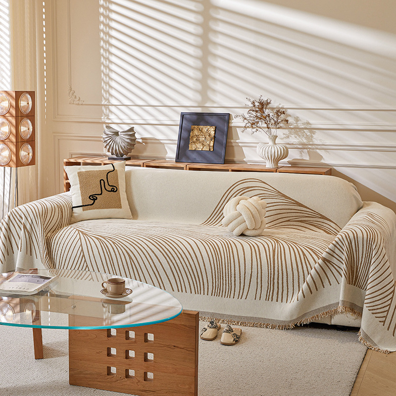 Modernas toallas de sofá simples de moda de alta calidad, toallas de sofá resistentes a la suciedad, antideslizantes, anti-gato, cubierta completa.