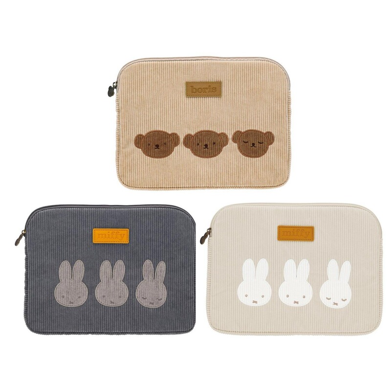 In-stock cartoon cute rabbit corduroy embroidered 11inch tablet case protective cover storage bag inner bag new
