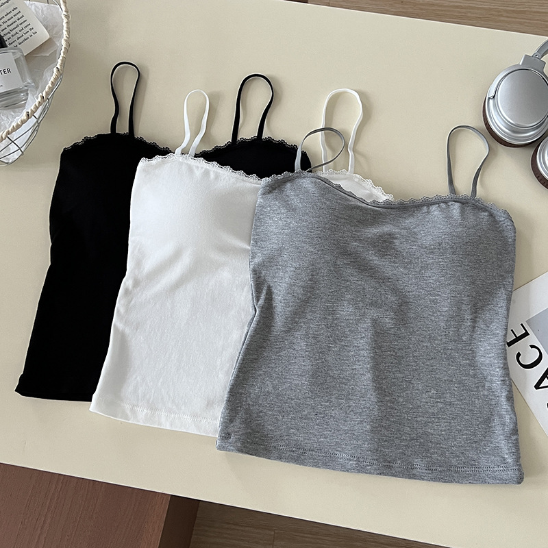 Pure Desire Small Lace Lace Adjustable Camisole Women's Top with Chest Pad