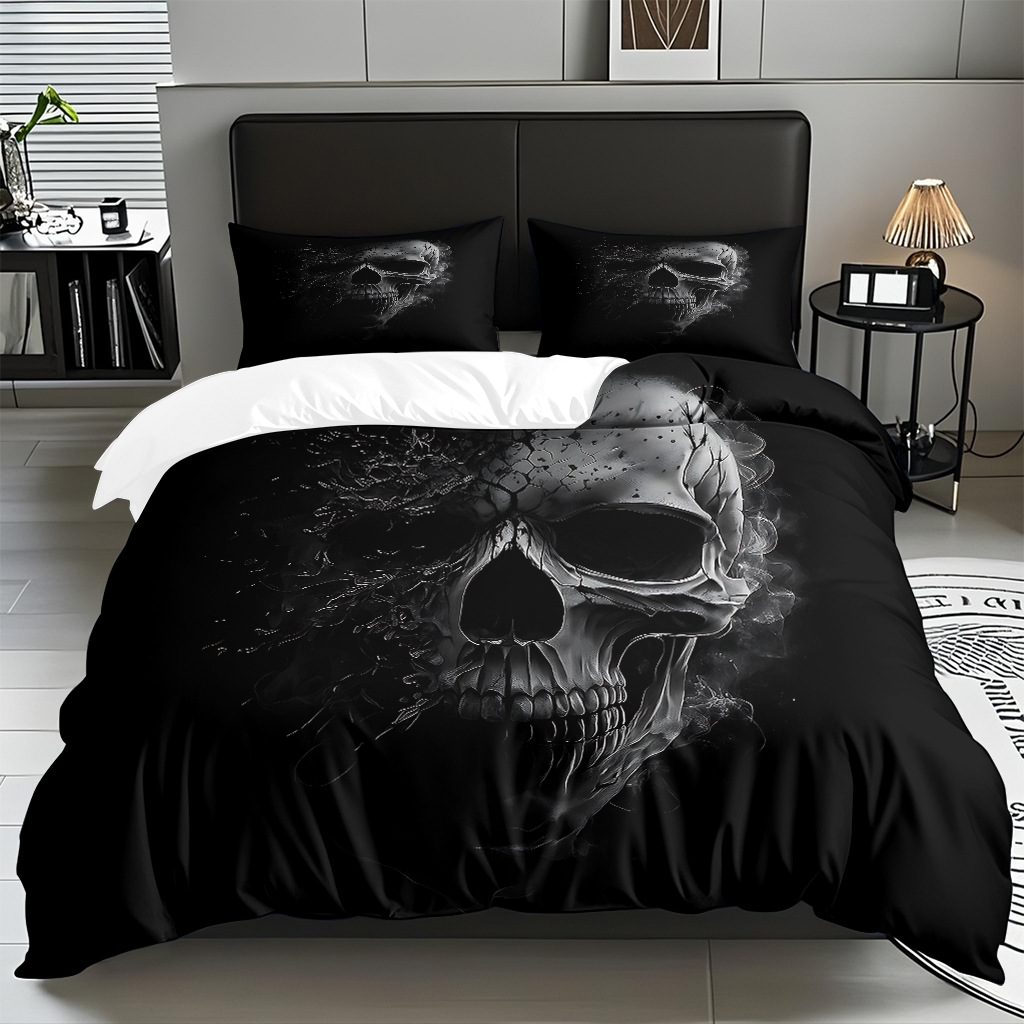 TEMU / JIT transfronterizo hogar cabeza de colcha impresa digital conjunto de edredón abrasivo fuente de ventilación fábrica directa