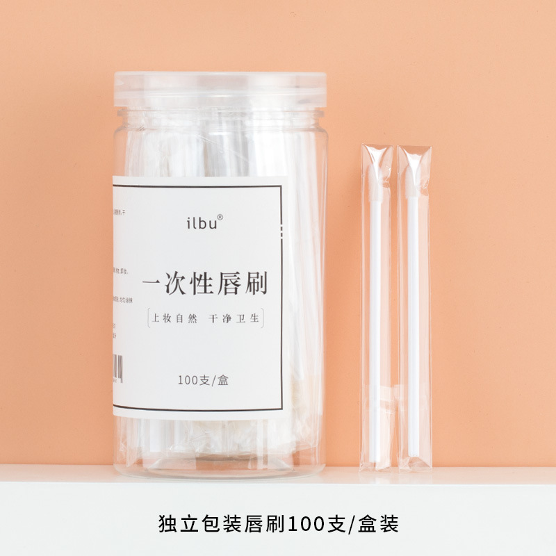 100支一次性唇刷棒口红唇膏釉彩棒小便携化妆刷迷你女唇线初学者|undefined