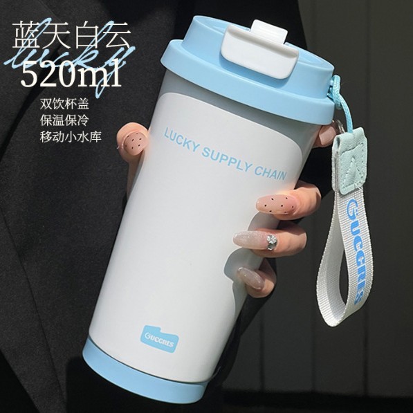【GUCGRES】轻奢保温杯陶瓷内胆咖啡杯女高颜值随行便携吸管水杯|undefined