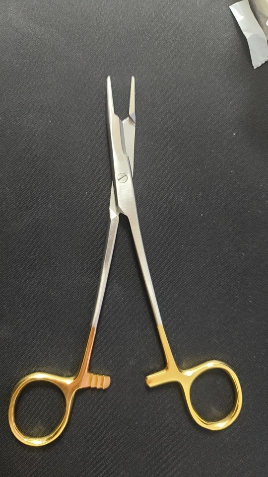 金柄镶片持针器美容整形双眼皮手术带剪夹针钳不锈钢外科持针钳