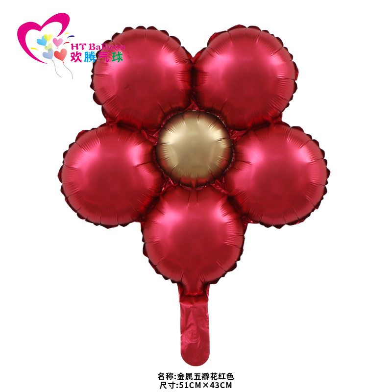 金属五瓣花红色ht