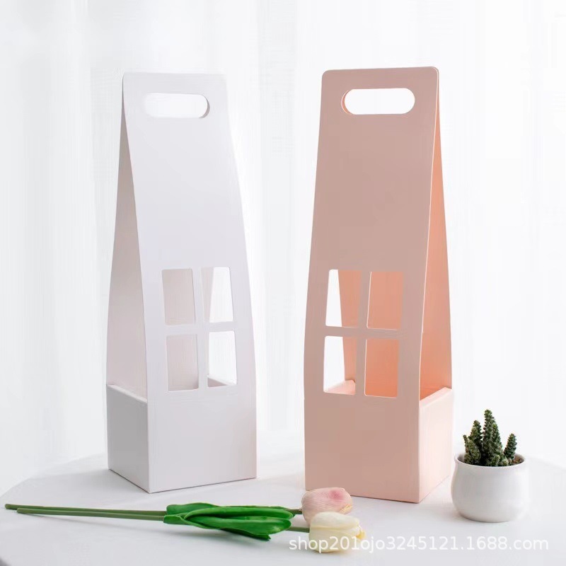 Caja de flores portátil caja de flores caja de arreglo de flores de clavel Rosa ramo caja de embalaje bolso caja de flores al por mayor