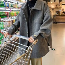 毛呢大衣男中长款呢子风衣秋季港风秋季西装高级感外套潮流原宿潮