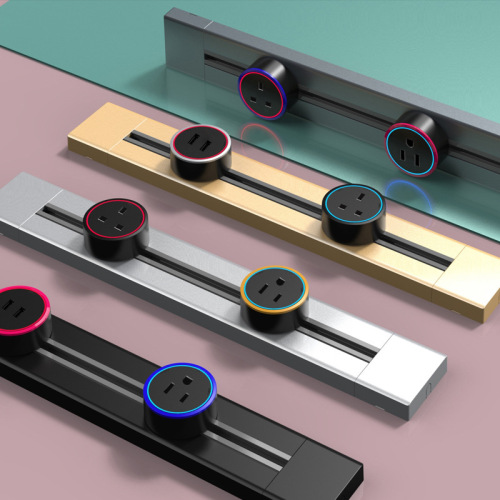 Factory direct sales foreign trade British standard American standard European standard mobile power guide rail kitchen living room wireless track socket surface installation