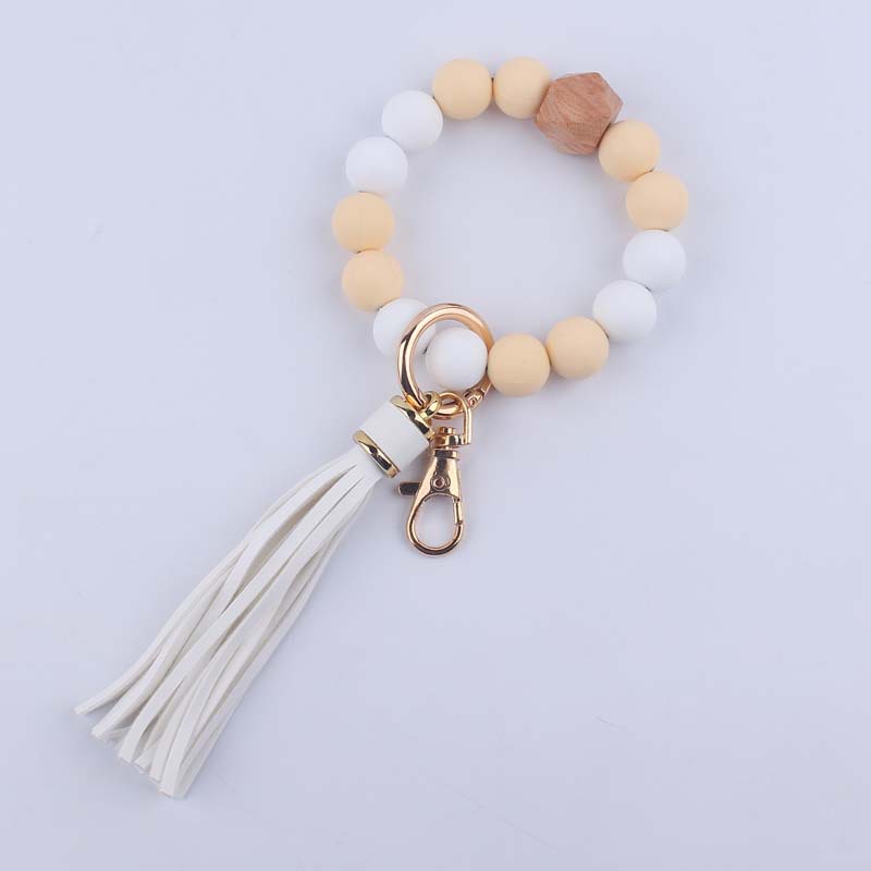 Women's Gender Simple Style Artistic Color Block Alloy Silica Gel Beaded Women's Keychain