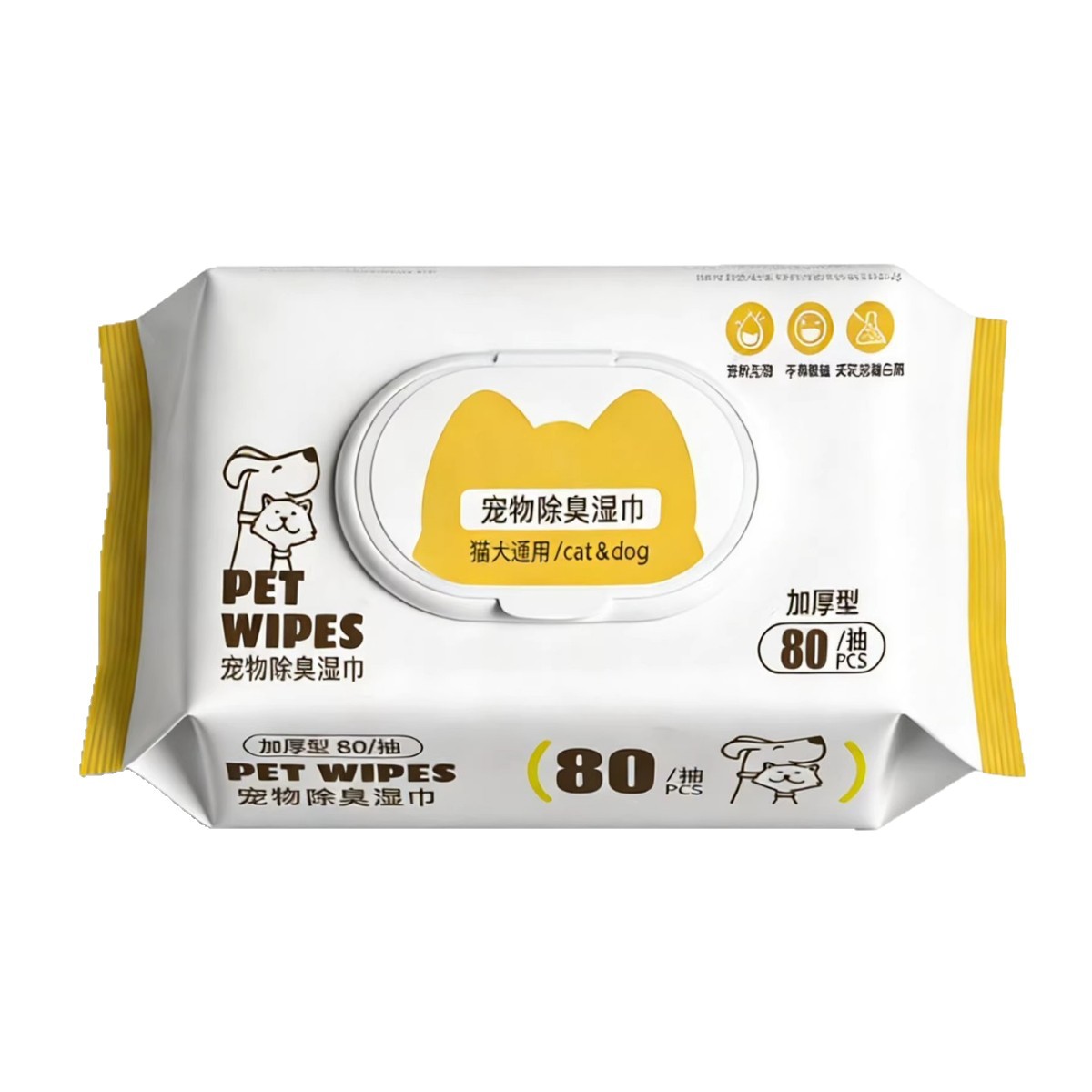 Toallitas húmedas para mascotas, perros y gatos, guantes sin lavado para limpiar los pies y el trasero para limpiar las lágrimas.