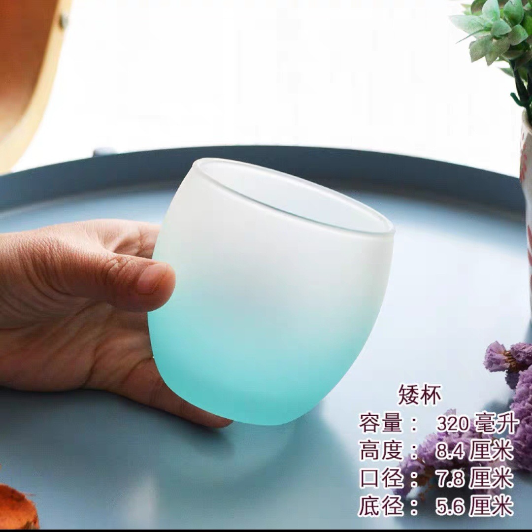 Lemeya vidrio satong gel color hielo azul polvo de gel polvo verde taza de cuerpo recto taza de agua de taza cuadrada Stanning