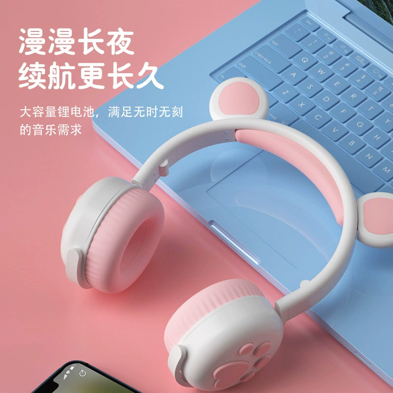 Беспроводная Bluetooth-гарнитура новая серия Медведь с свечением, игровая гарнитура с креплением на ухо, макаронная, производителя Bluetooth