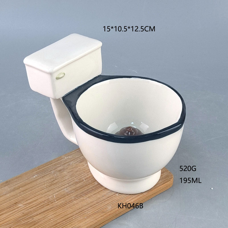 Tazas creativas para inodoro cuidadosamente seleccionadas, tazas de cerámica 3D con forma de heces, tazas de café con forma de inodoro.