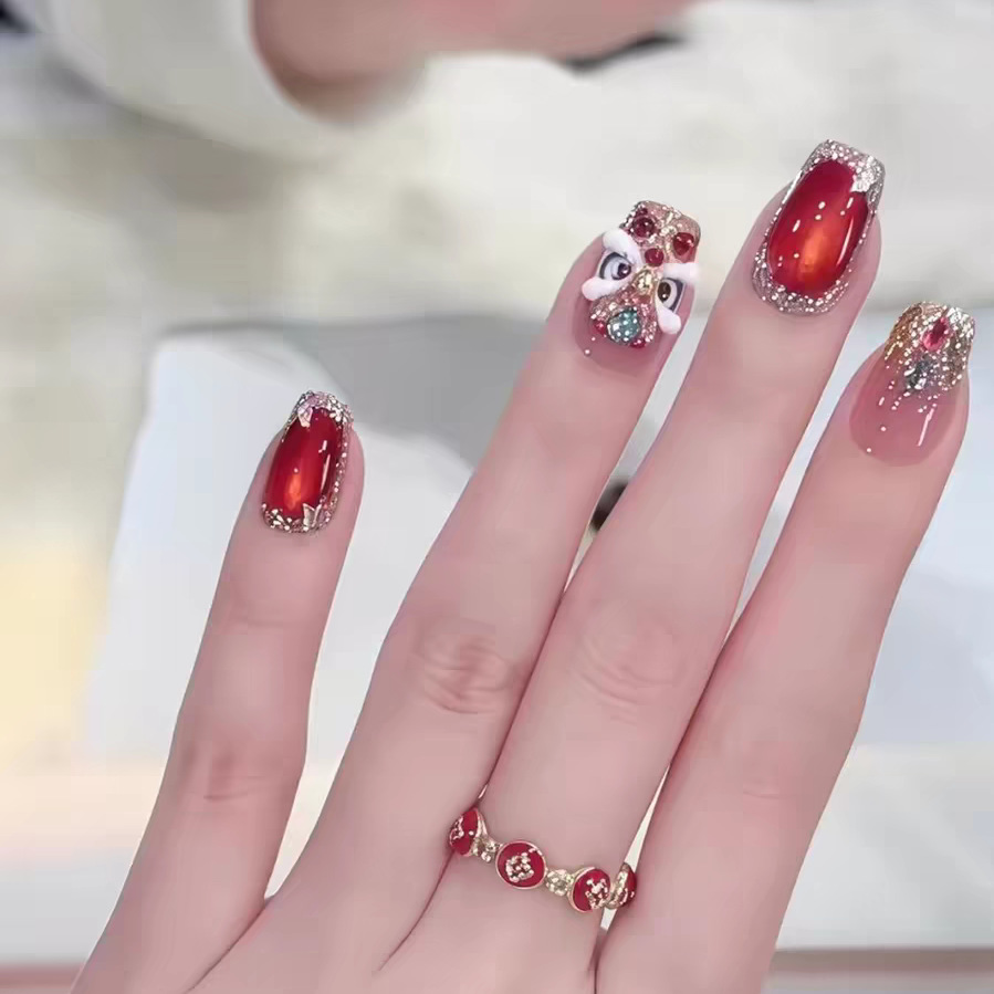 2026 Año Nuevo despierta león manicure manicure ojo de gato manicure manicure