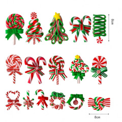 新しいクリスマスツリー木製ペンダントクリスマスキャンディーカラー木製ペンダント