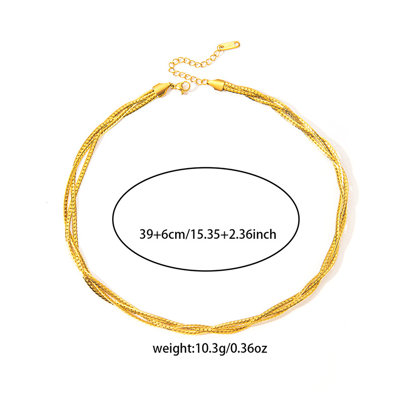 Joyería Al Por Mayor Elegante Color Sólido Acero Titanio Enchapado Collar Cadena De Clips Cadena De Cuerda Torcida display picture 20