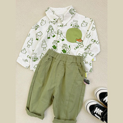 【春日出遊穿搭】嘟嘟家男童長袖襯衫春裝女童襯衣春季寶寶衣服潮