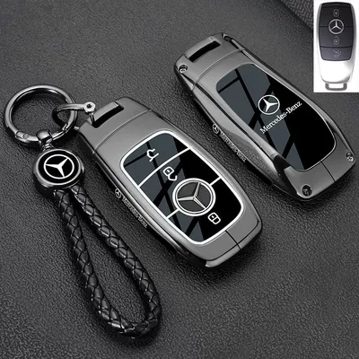 Car key bag – Special Mercedes-Benz - vinyl-benz-a-model-piano-black-black-braided-rope