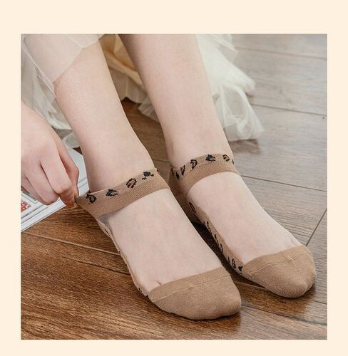 Cassia socks women's spring and summer thin cotton-soled crystal socks summer glass silk trendy women's short socks