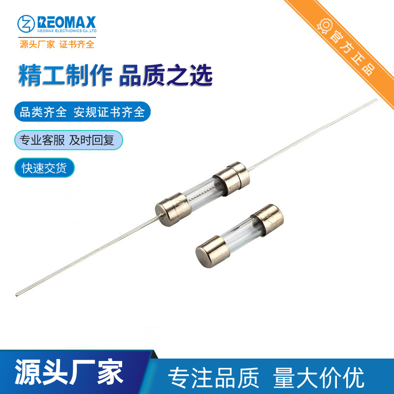 REOMAX瑞迈工厂直销5*20 TBC 5A 250V保险管 双帽引线 保险丝
