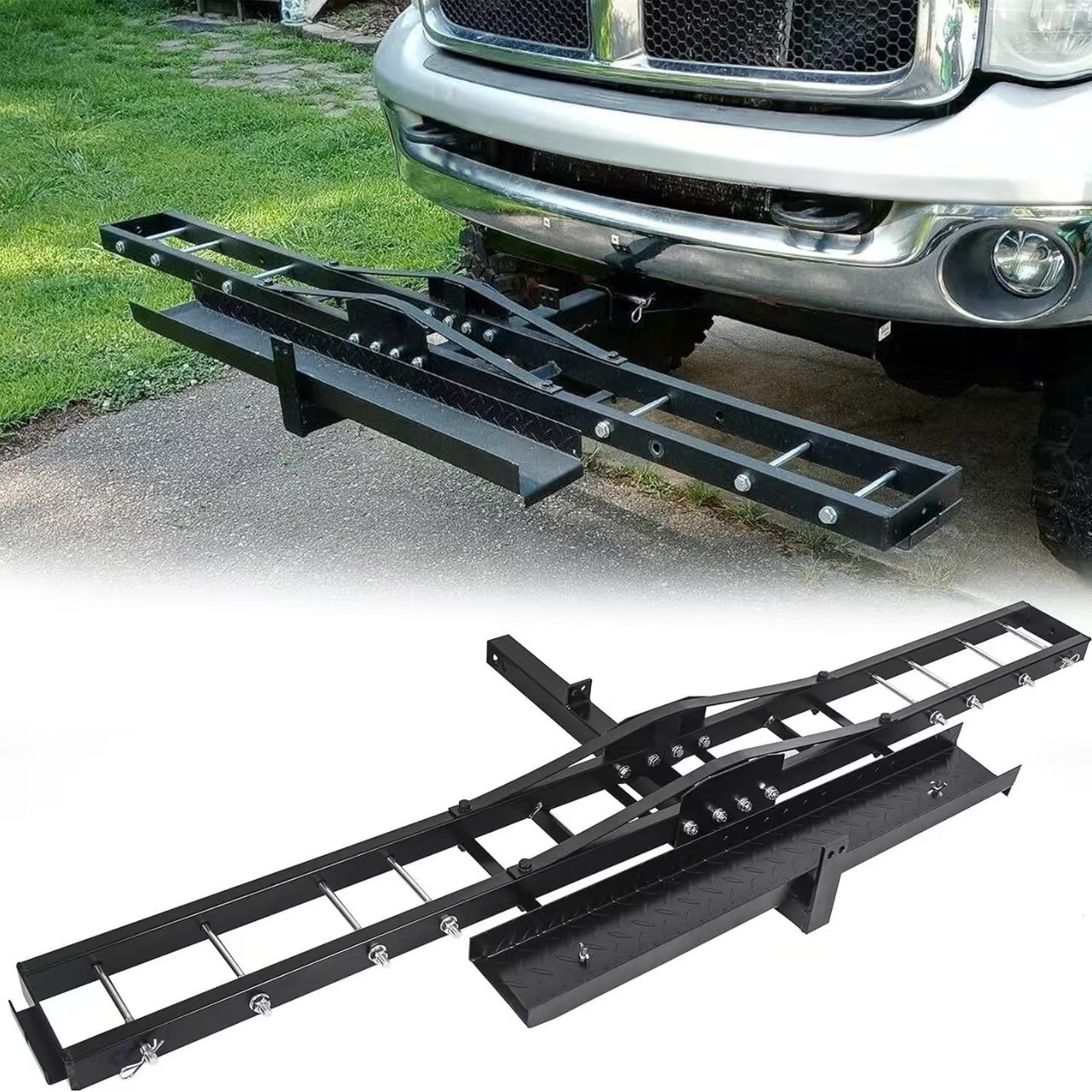 Rear Hitch Mount Motorcycle Carrier for Installation on the Rear of the Vehicle
