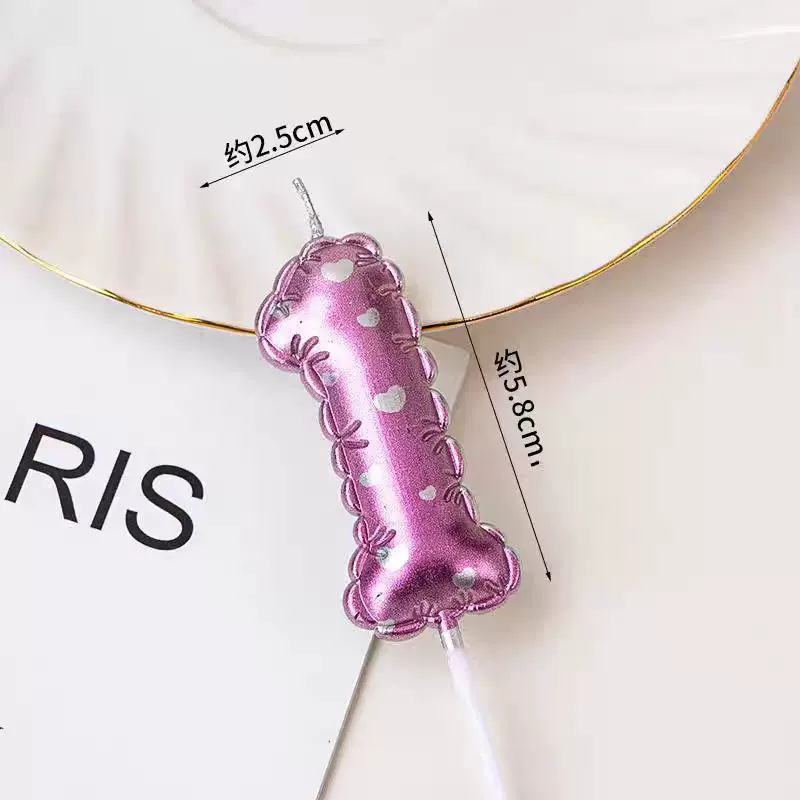 Decoración de pastel de horneado globos blancos velas digitales de color rosado gradiente inswind pastel de cumpleaños vela insert