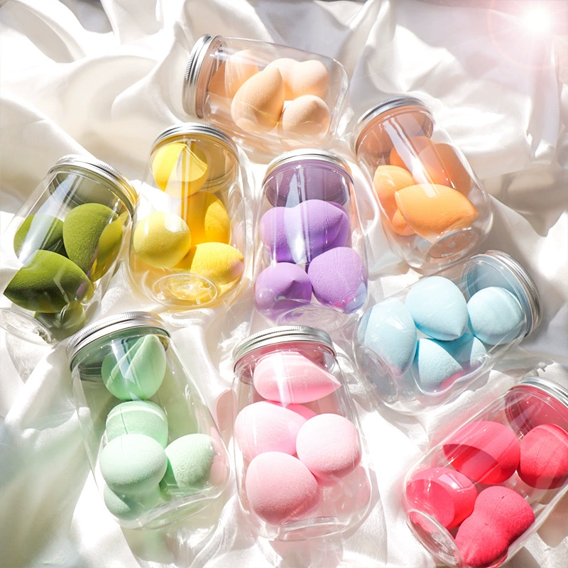 Набор спонджей для макияжа, PET баночка, 4 штуки бьюти-блендеров, assortment цветов