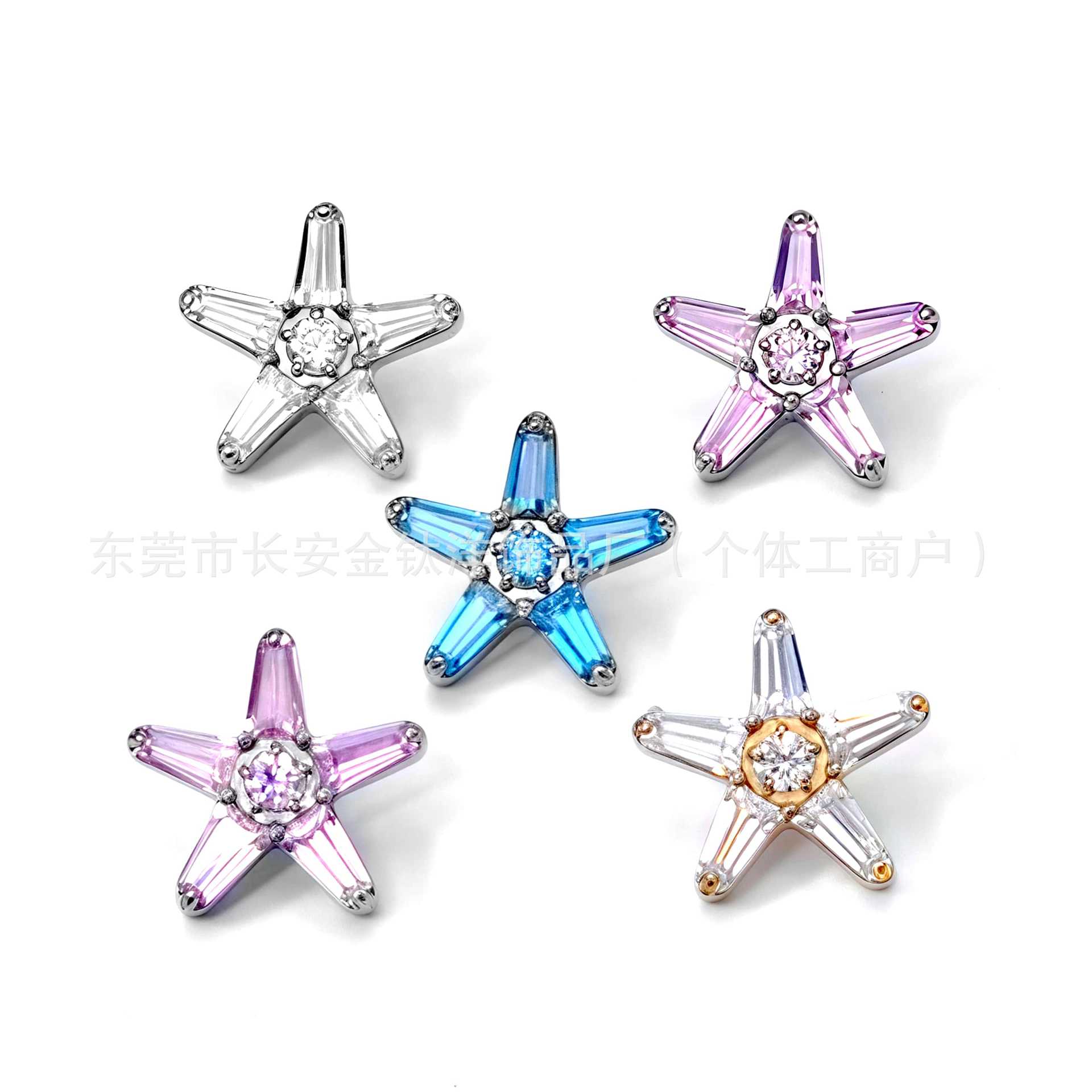 F136 Titanium Internal Thread Full Diamond Five-Pointed Star Zircon Ear Bone Nail Star G23 Titanium Alloy Piercing Jewelry detail image 8