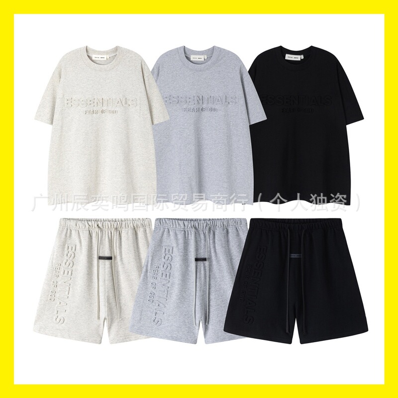 Fog New Line Essentials Cotton Sports Shorts Casual Five-Point Pants Street Fashion Loose High Street Three-Dimensional t