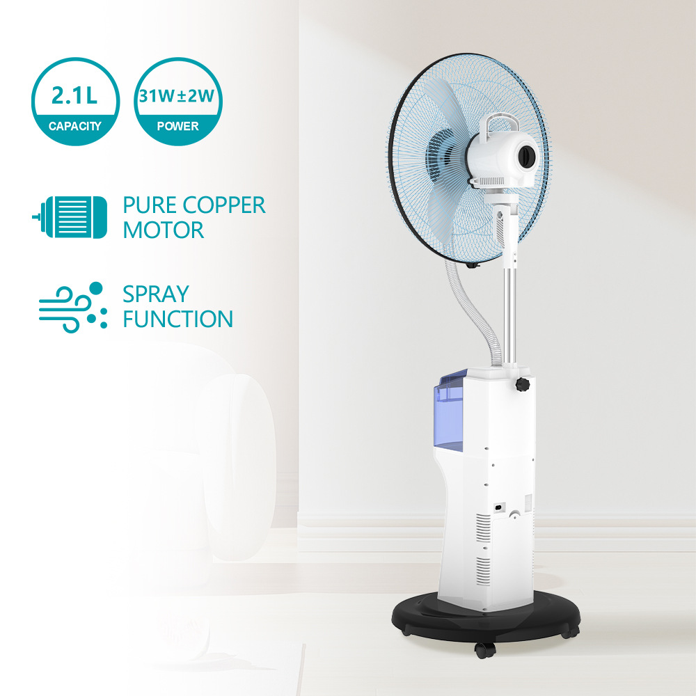 Winningstar transfronterizo exclusivamente para ventilador de spray de tres velocidades recargable de 16 pulgadas con pantalla LED Stand Fan