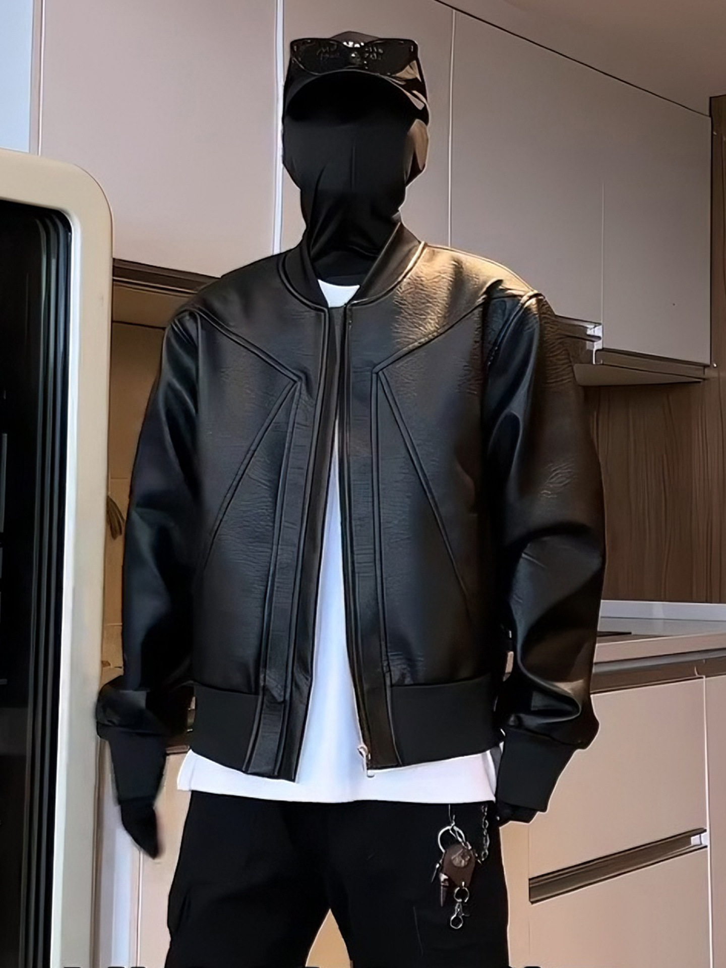 Herren Lederjacke Im Retro Stil Lockere Passform Herbst Winter_voghion.com
