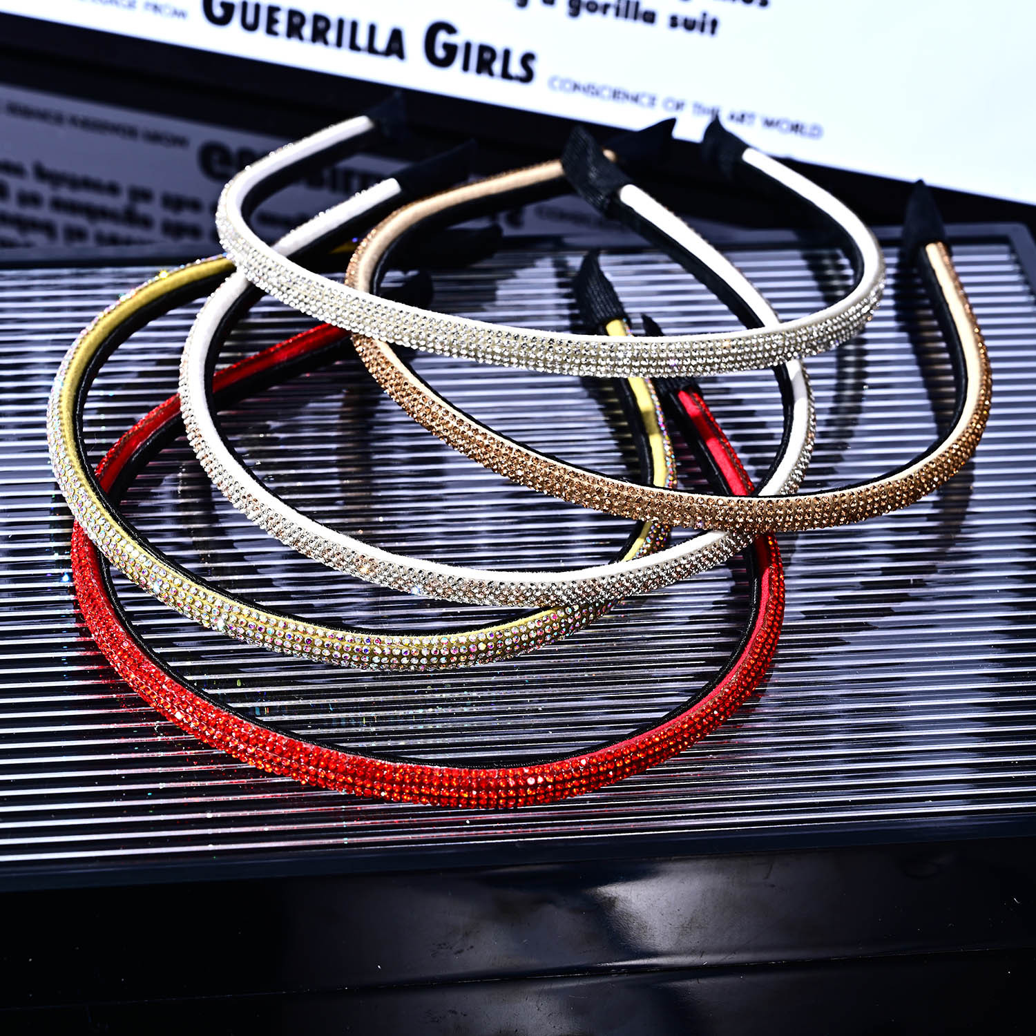 45g Weight Hair Band Hair Accessories Type Rhinestones Inlay Material Women's Simple Style Classic Style Solid Color Rhinestone Inlay Rhinestones Hair Band