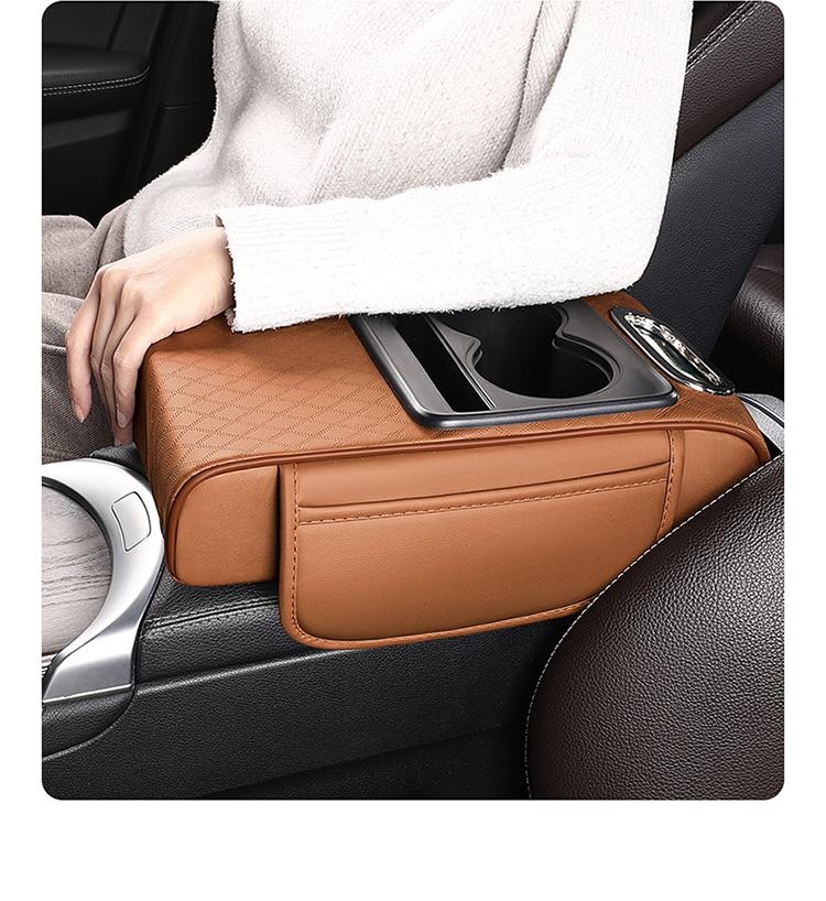 2026 New Model Multifunctional Height-Increasing Car Armrest Box Pad, Intense Coffee Color Height-Increasing Armrest Box Pad