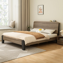 大床现代简约工厂直销1米2单人床出租房新品实木床双人床架1.58米