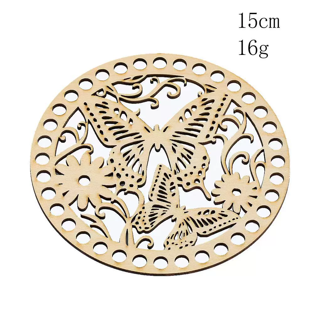 Пятно лазерная гравировка круглые ажурные бабочки деревянные щепа DIY подставки для украшения дома ремесло украшения