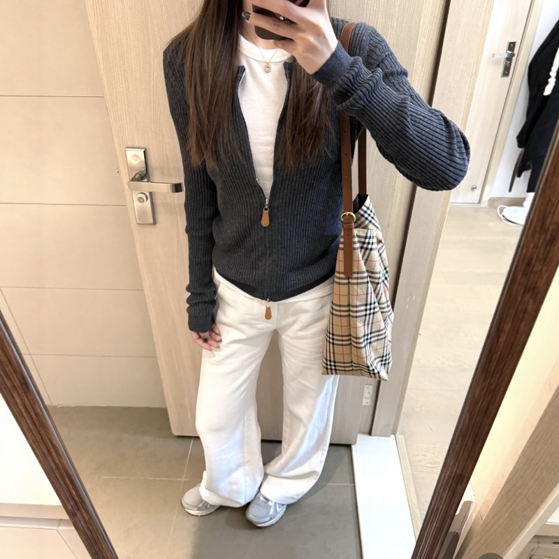 5wer松弛老钱美式复古拉宽松针织开衫小外套秋冬百搭衣|undefined