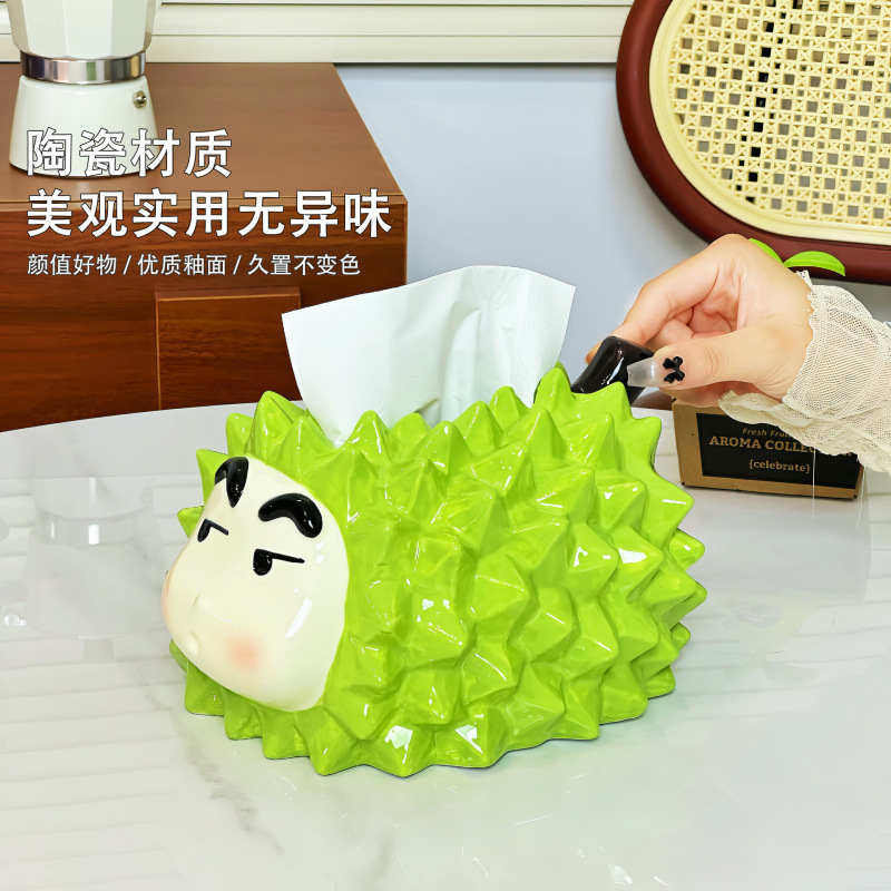 可爱蜡笔小新纸巾盒客厅装饰摆件家用创意卡通陶瓷抽纸盒生日礼物|undefined