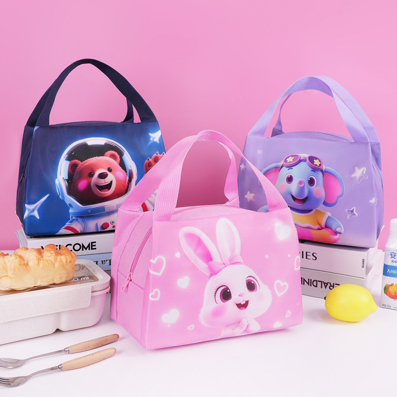 Bolsa de almuerzo de dibujos animados lindos bolsas de almuerzo portátiles bolsas de almuerzo estudiantes niños cariñosos bolsas de almuerzo de transporte