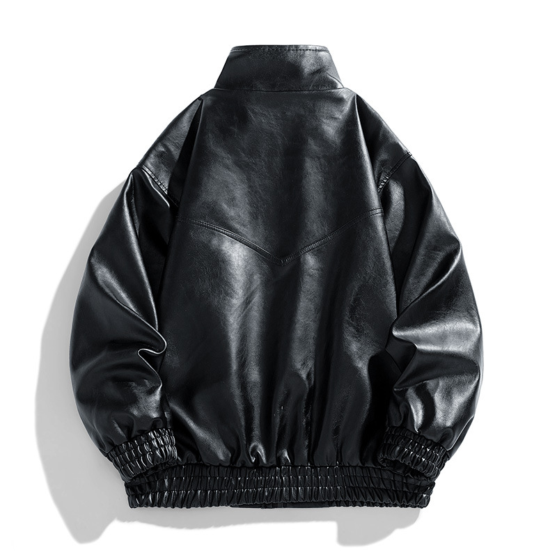 Chaqueta de cuero de hombre nueva variedad joven guapo chaqueta de cuero coreana delgada locomotora chaqueta de cuello grande