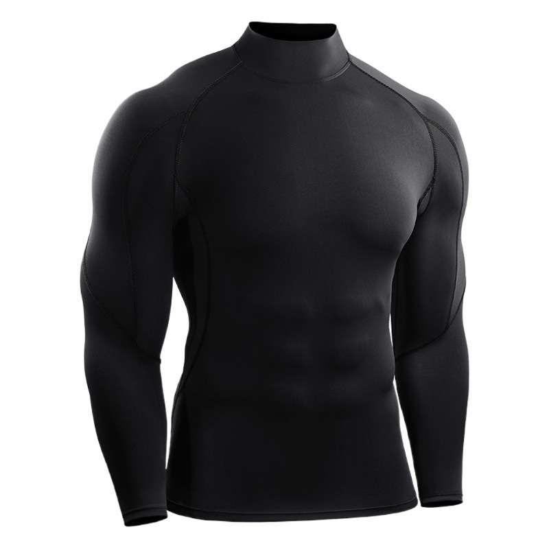 Playera de Compresión de Manga Larga para Hombre de Mezcla Sintética de Secado Rápido para Fitness