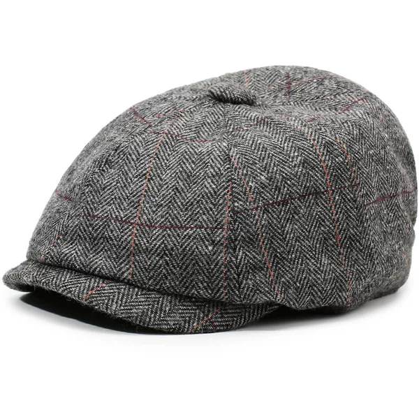 Wool Newsboy Cap Octagonal Beret Unisex Baseball Cap Autumn and Winter Thickened Forward Cap European and American Foreign Trade