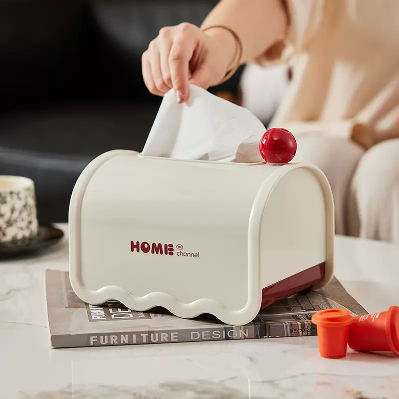 纸巾盒多巴胺带磁吸升降弹簧抽纸盒商用大容量纸巾收纳盒多用途