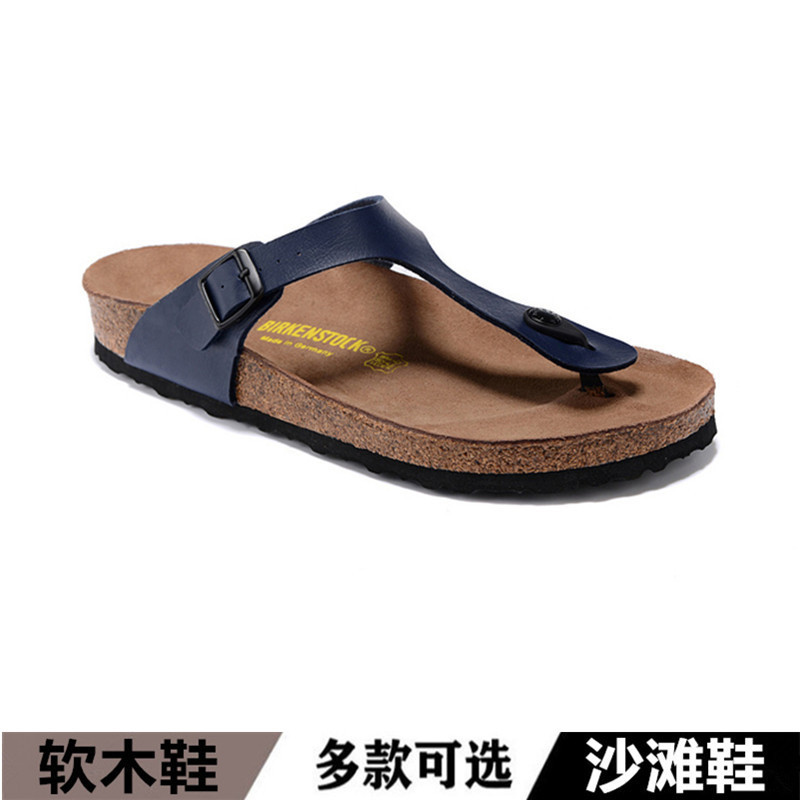 Summer Flip-flops Soft-soled Flat Slippers Flip-flops Men's Shoes Cork Couple's Beach Slippers Women's Outer Wear Slippers