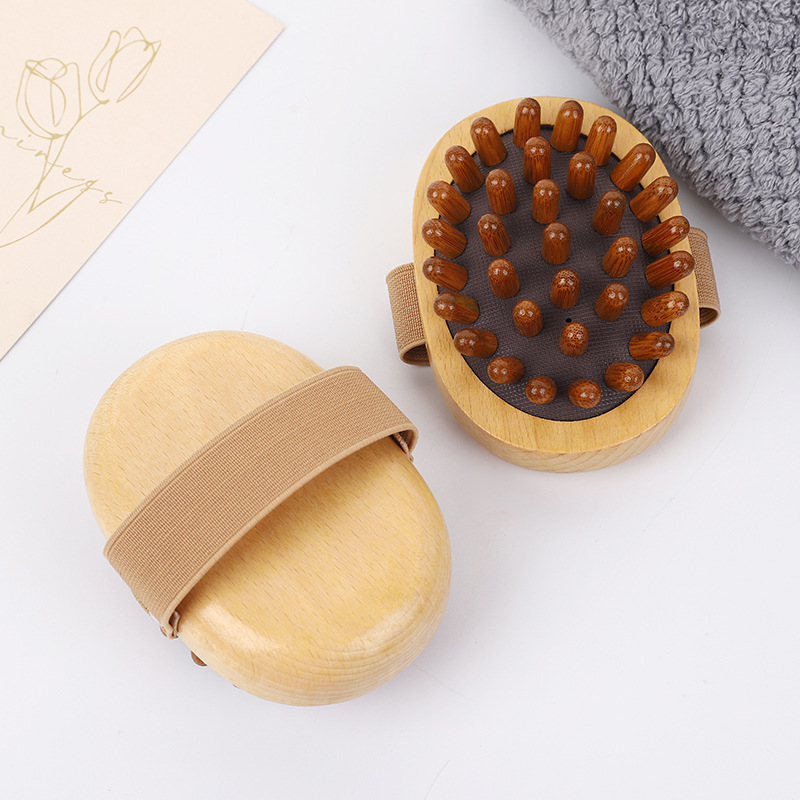 Hand-held head air bag dredger, beech wood air cushion massager, bullet massage brush, acupoint meridian brush wholesale