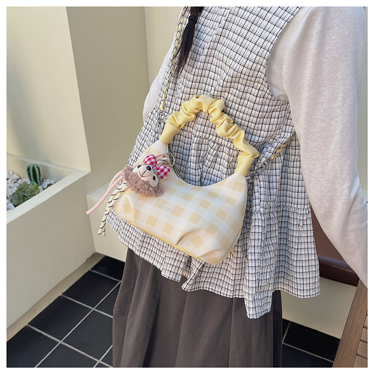 Sweet and cool style, trendy and unique cloud-shaped pleated handbag, a new summer fashion chain crossbody bag for women in 2025 undefined