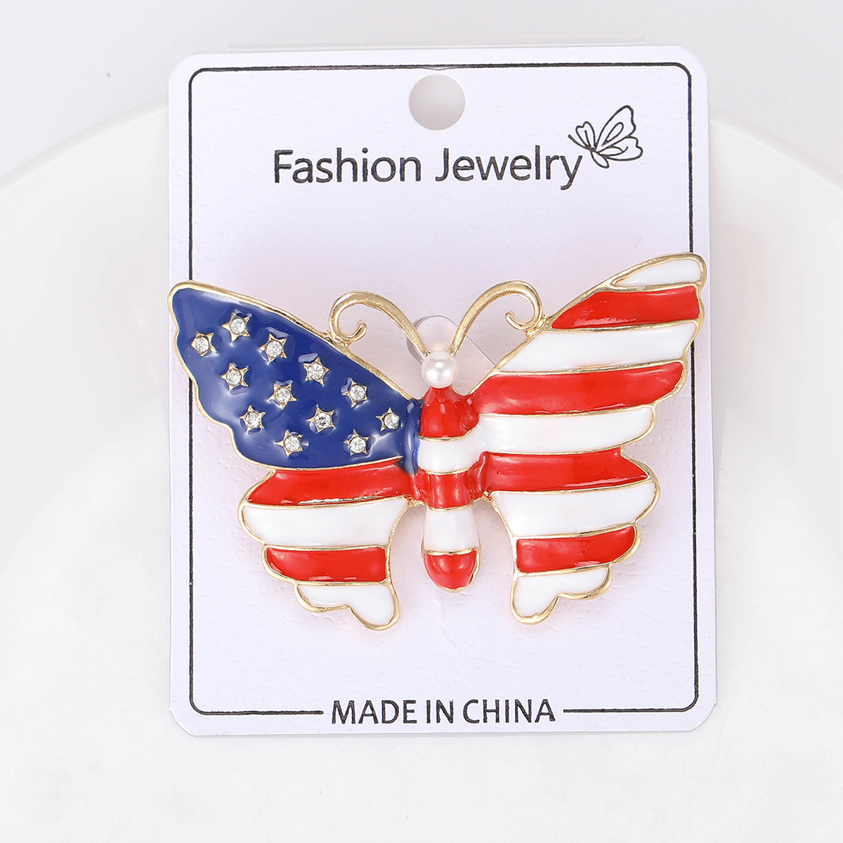 Simple Style IG Style Pin American Flag Butterfly Alloy Women's Brooches display picture 1