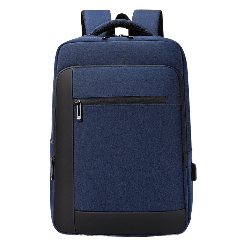 Mochila de color de contraste mochila de negocios de moda mochila de carga USB bolso de la computadora bolso de hombro casual